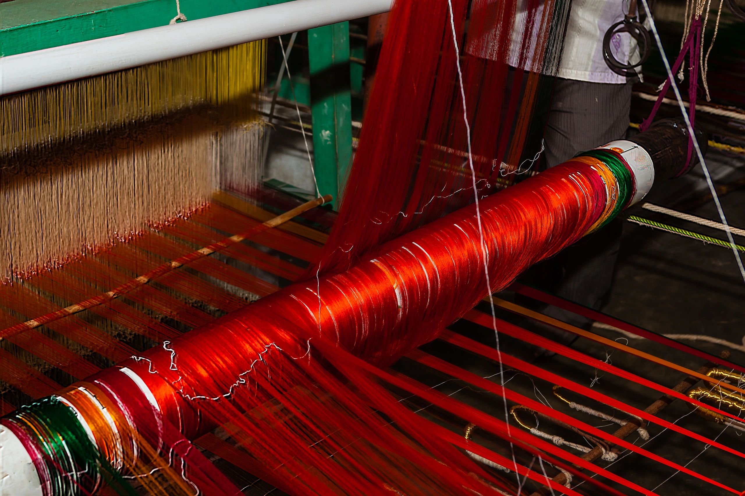 Kanchipuram silk saree - traditional gold and pink